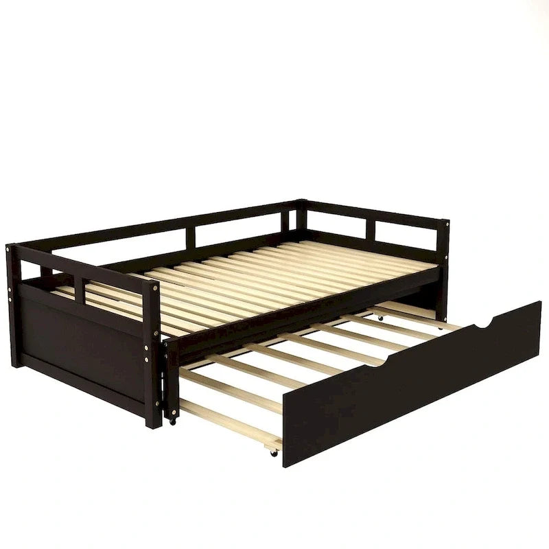 Ausziehbares Tagesbett mit Ausziehbett, hölzernes Tagesbett mit Ausziehbett