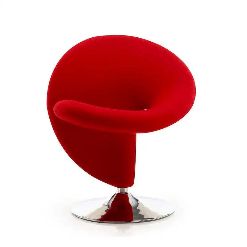 Fauteuil d’appoint pivotant Manhattan Comfort Curl en chrome et mélange de laine (lot de 2)