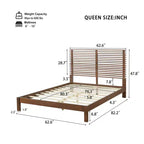 Christopher Knight Home Eunji Modern Pine Wood Bed Frame with Horizontal Slatted Headboard