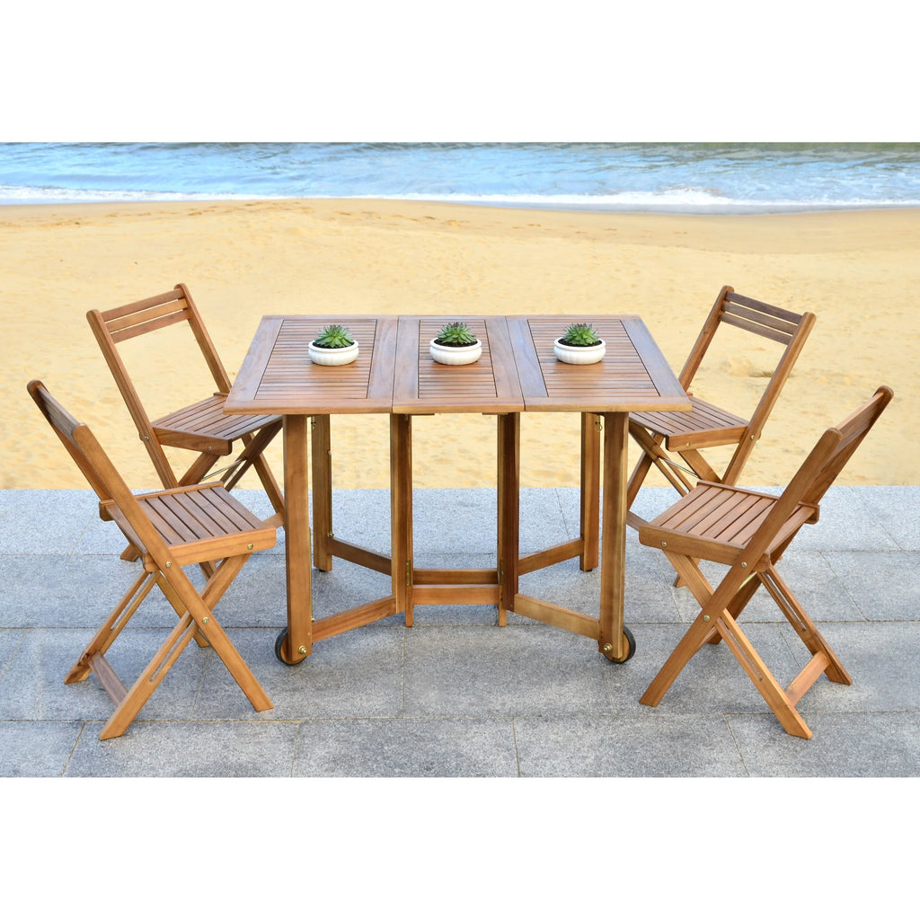 SAFAVIEH Brandy 5-teiliges Outdoor-Esszimmerset – 43 B x 35 T x 29 H