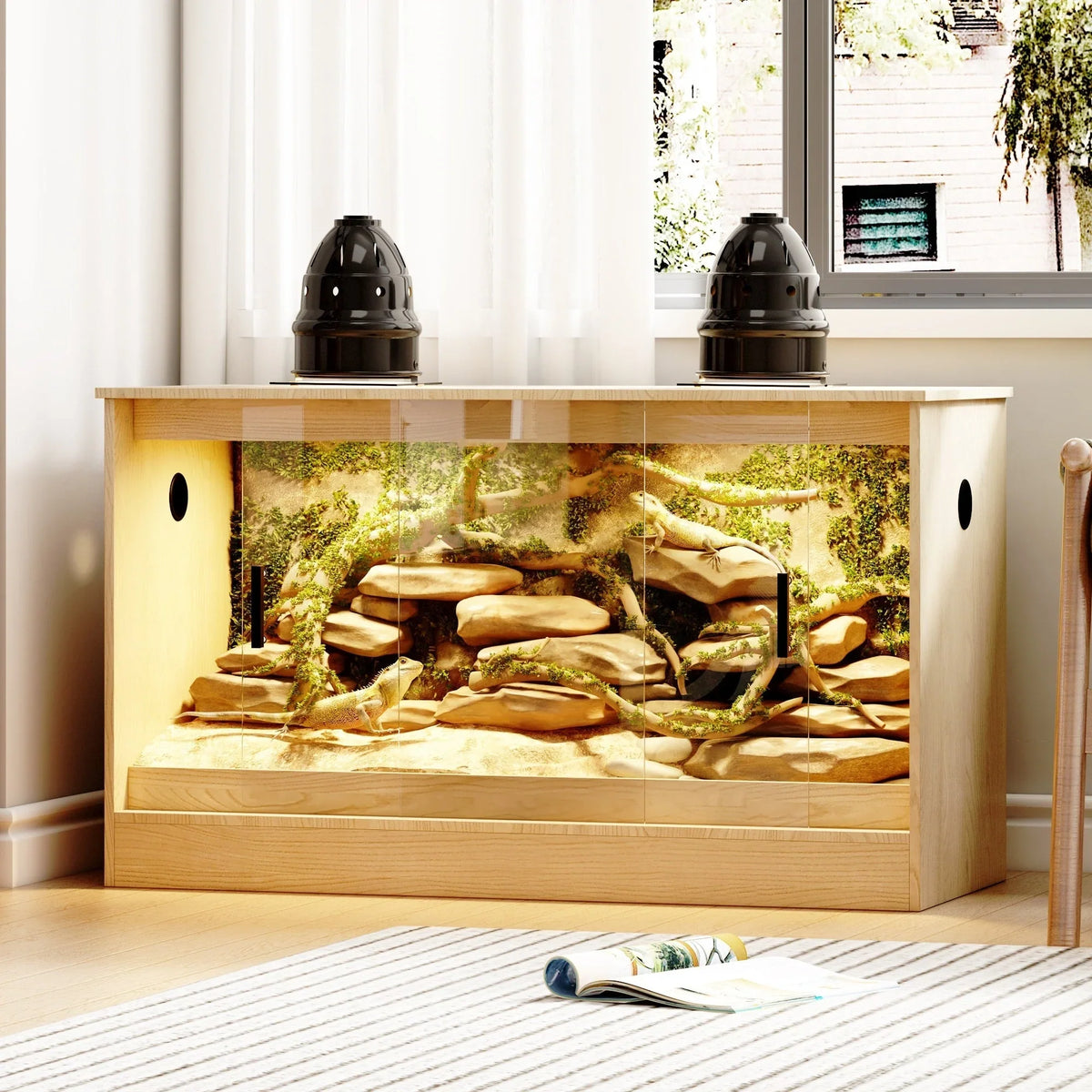 Habitat pour reptiles — terrarium spacieux pour lézards, serpents et autres — 47,2
