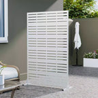 MAYEERTY 72x47 White Outdoor Natural Privacy Panel Screen, 6 Piece Set Natural Folding Divider for Backyard and Garden