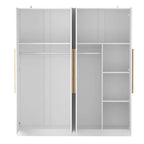 Modern Freestanding Solid Wood Wardrobe Closet With Storage Shelves