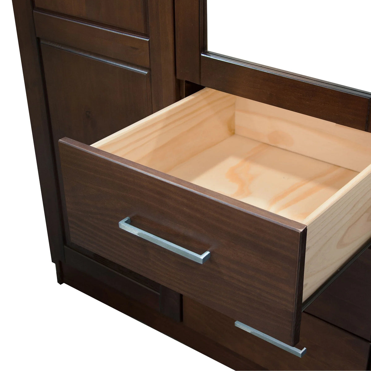 Palace Imports Cosmo kledingkast met 3 deuren, 100% massief hout, met deuren van massief hout of spiegelglas