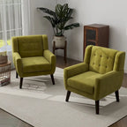 Set van 2 fluwelen accentstoelen voor de woonkamer, gestoffeerde fauteuils