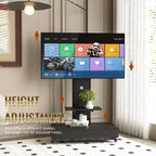 TV Stand for 32-75 TVs, Adjustable Height Mobile TV Cart with Drawer and Wheels for Living Room, Bedroom, Offices -ModernLuxe
