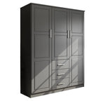 Palace Imports Cosmo kledingkast met 3 deuren, 100% massief hout, met deuren van massief hout of spiegelglas