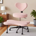 Pinmoco ergonomischer Bürostuhl mit gekreuzter Sitzfläche, höhenverstellbarer Meditationsstuhl, um 360° drehbar, Lordosenstütze, Arbeits- und Bürostuhl, ADHD-Stuhl