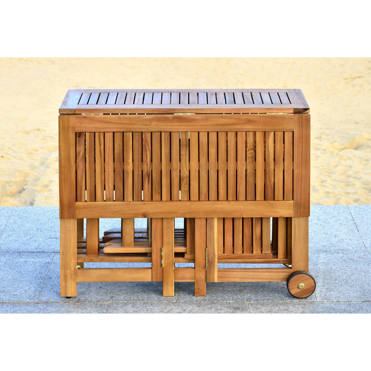 SAFAVIEH Brandy 5-teiliges Outdoor-Esszimmerset – 43 B x 35 T x 29 H