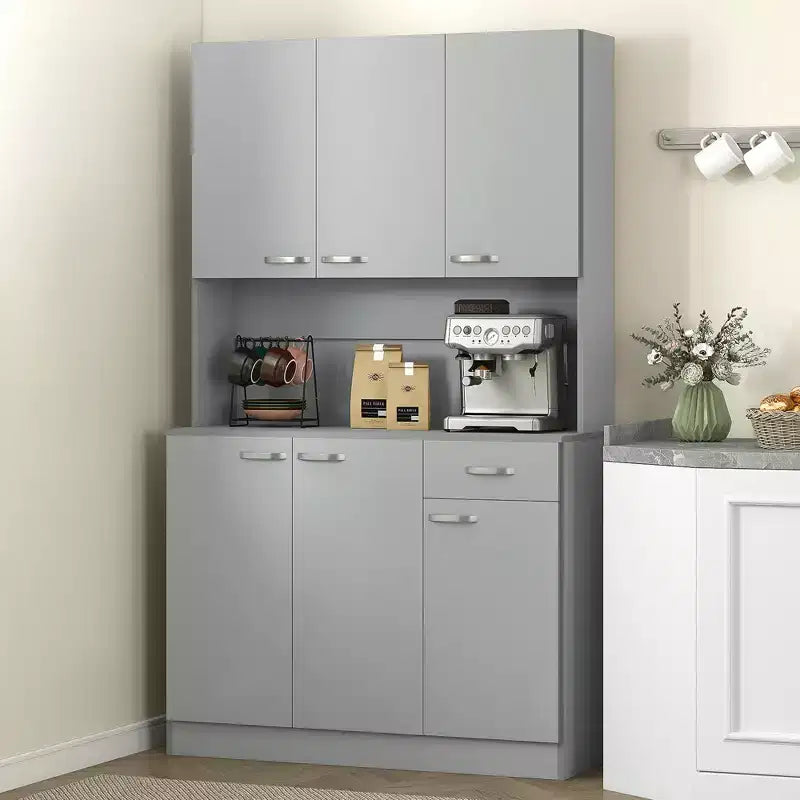 71 keukenkast, hoge opbergkast met magnetronstandaard, moderne keukenkast, 3 verstelbare planken voor woonkamer en eetkamer