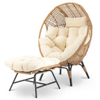 Fauteuil œuf d’intérieur FINCATI, fauteuil œuf d’extérieur supportant 440 lbs, fauteuil œuf surdimensionné avec pouf, fauteuil œuf luxueux et confortable avec repose-pieds
