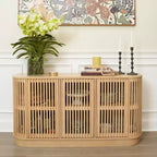 Plank+Beam Contour Solid Wood Sideboard with 3 Doors, 59 TV Stand for Living Room