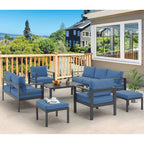 AECOJOY 7-teiliges Aluminiummöbel-Set für die Terrasse, Outdoor-Sitzgruppe