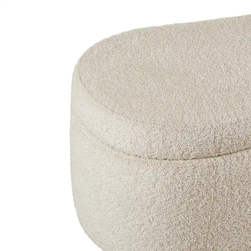 INK+IVY Bailey taupefarbene Bouclé-Sitzbank mit hochklappbarer Ablage und Stauraum