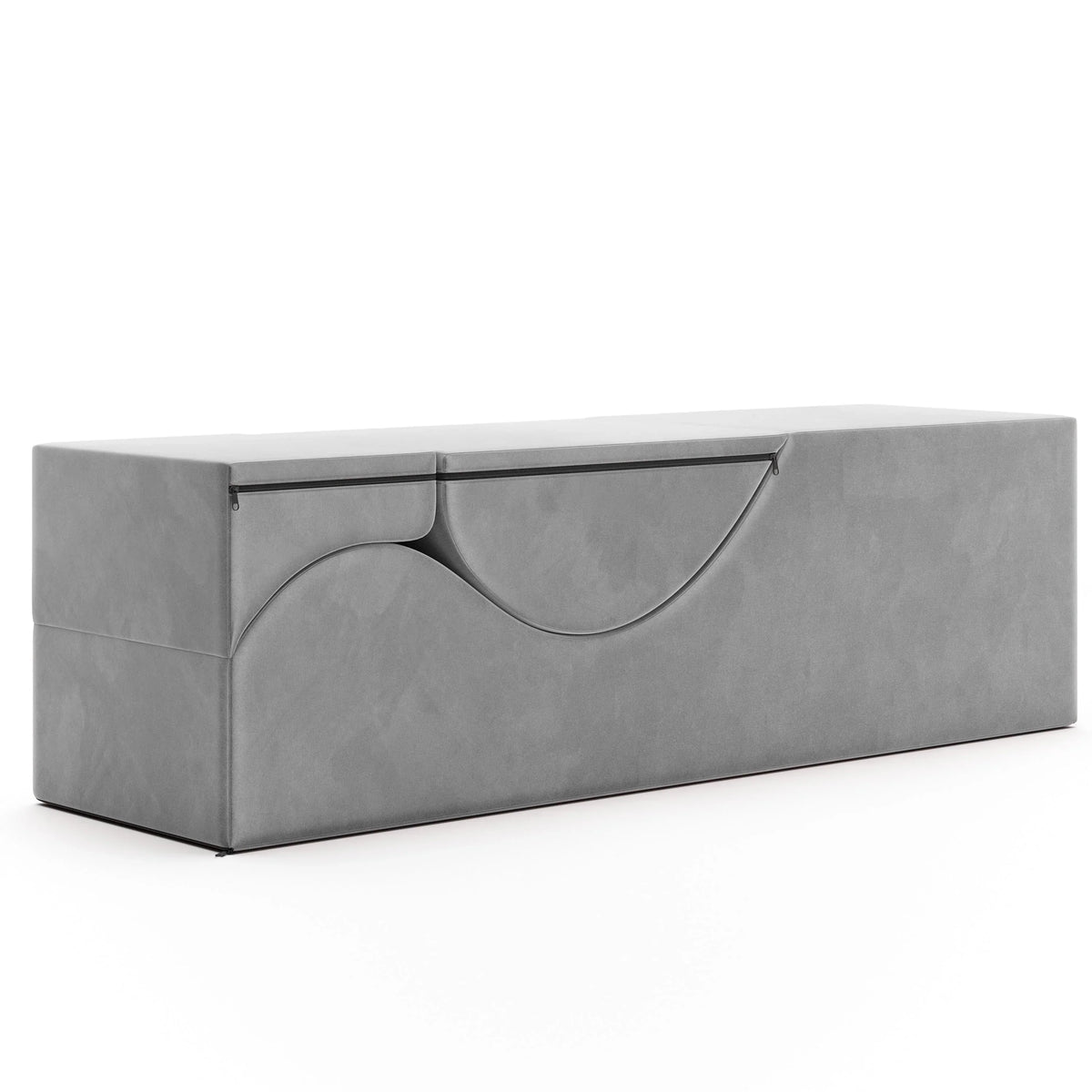 Avana Kami verstellbare Chaiselongue / Yoga und Massage – 2-in-1-Sitzhocker mit verborgenem ausklappbarem Yoga-Loungesessel, Mikrovelours – N/A