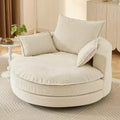 360 Swivel Accent Chair, Barrel Chair Swivel Round Sofa Chair with Cushion for Living Room