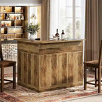 Meuble de bar en L avec porte-verres à pied pour bar à domicile