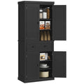 Armoire de rangement de garde-manger de cuisine de 72 pouces, armoire traditionnelle autoportante avec 4 portes et 3 étagères réglables, grand tiroir central