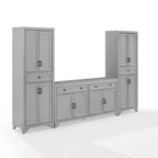 Ensemble 3 pièces Tara de buffet et meuble garde-manger finition vieillie - Crosley