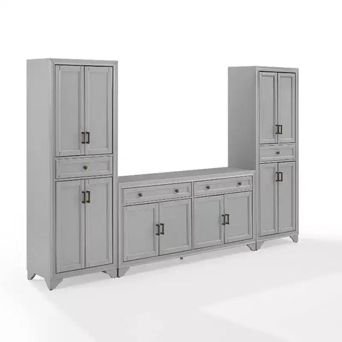 3pc Tara Sideboard and Pantry Set Distressed - Crosley