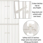 unipaws extra hoog katten- en huisdierenhek van 74 inch hoog met deuren en vergrendelingen