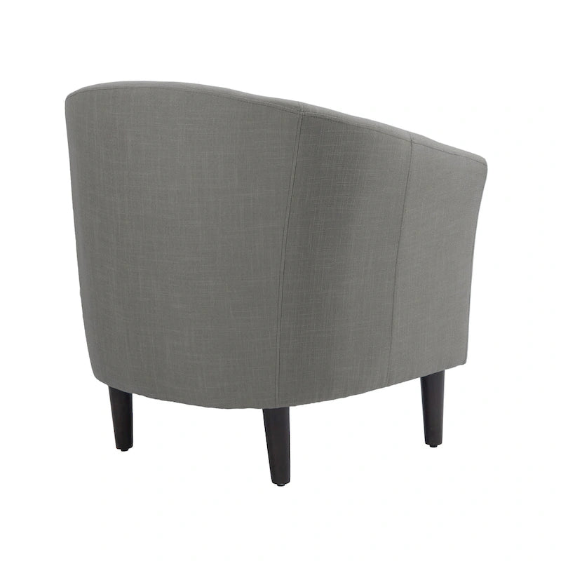Ensemble de 2 fauteuils club modernes en lin, style tonneau