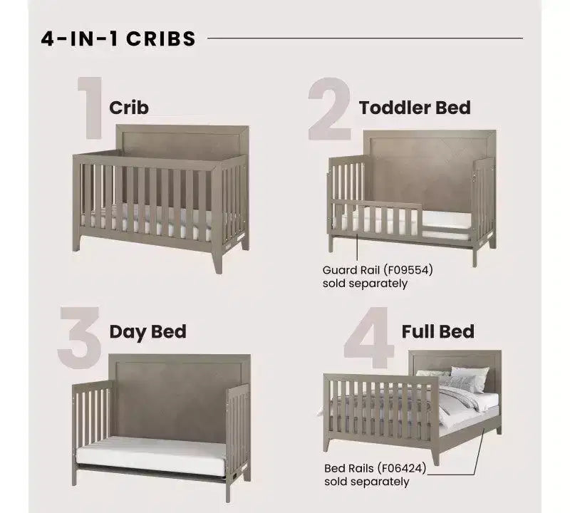 Child Craft Kieran babybed, dubbele commode en ladekast als 3-delige babykamerset, inclusief 4-in-1 ombouwbaar babybed, commode en ladekast