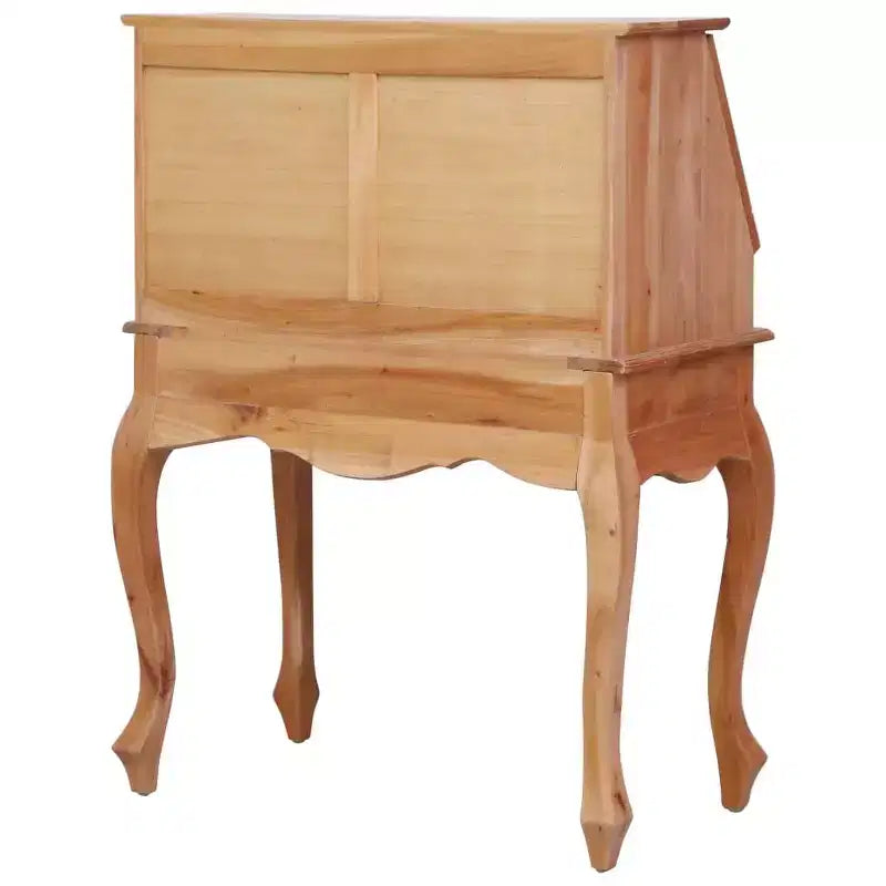 Secretary Desk Office Writing Table with Drawers, Solid Mahogany Wood