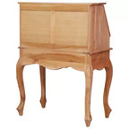 Secretary Desk Office Writing Table with Drawers, Solid Mahogany Wood