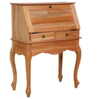 Secretary Desk Office Writing Table with Drawers, Solid Mahogany Wood