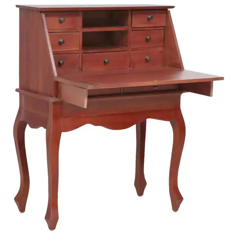 vidaXL Secretary Desk Office Writing Table with Drawers Solid Wood Mahogany