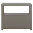 Ernest 2 Drawer 1 Shelf Wood Storage Chest, Natural & White Washed Finish