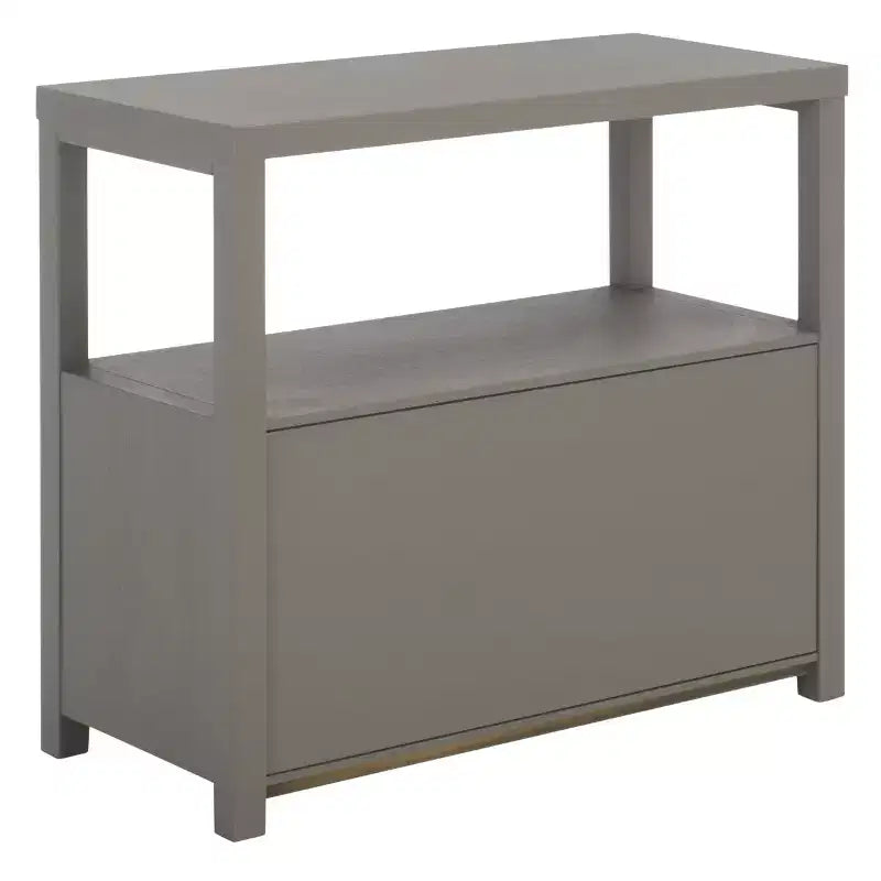 Ernest 2 Drawer 1 Shelf Wood Storage Chest, Natural & White Washed Finish