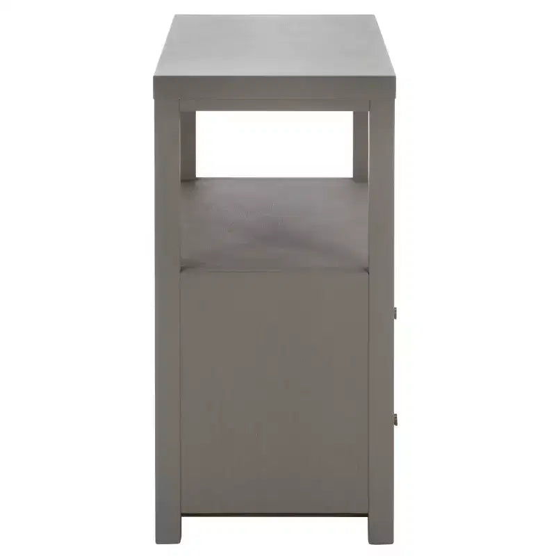 Ernest 2 Drawer 1 Shelf Wood Storage Chest, Natural & White Washed Finish