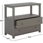 Ernest 2 Drawer 1 Shelf Wood Storage Chest, Natural & White Washed Finish