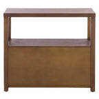 Ernest 2 Drawer 1 Shelf Wood Storage Chest, Natural & White Washed Finish