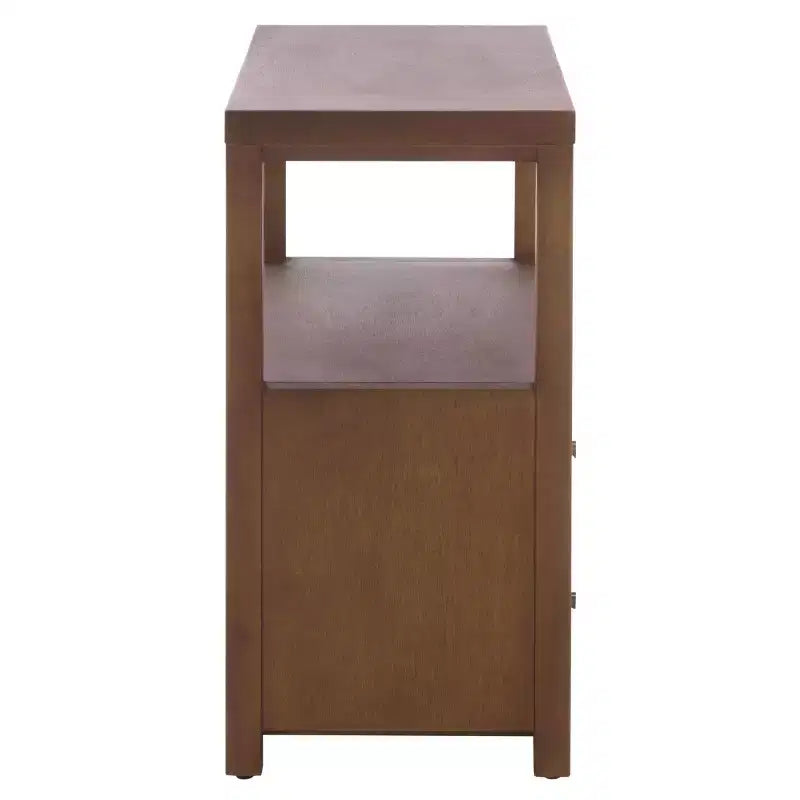 Ernest 2 Drawer 1 Shelf Wood Storage Chest, Natural & White Washed Finish