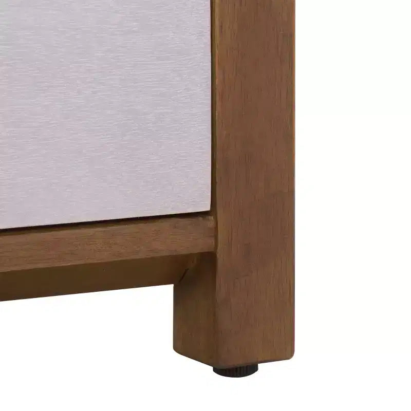 Ernest 2 Drawer 1 Shelf Wood Storage Chest, Natural & White Washed Finish