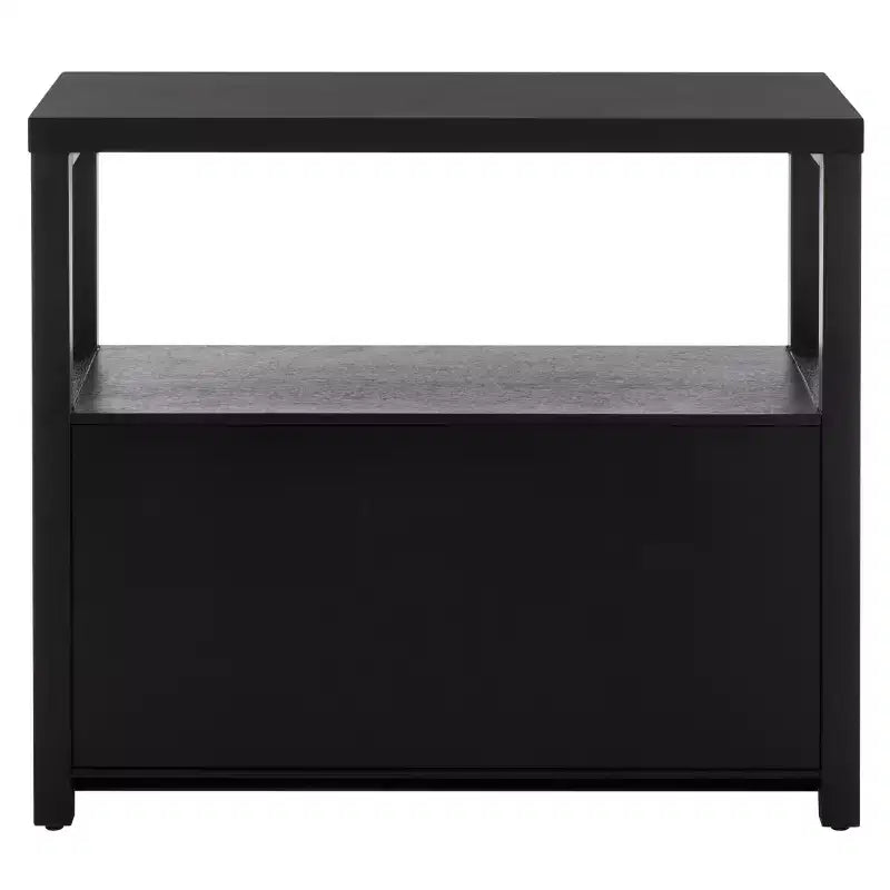 Ernest 2 Drawer 1 Shelf Wood Storage Chest, Natural & White Washed Finish