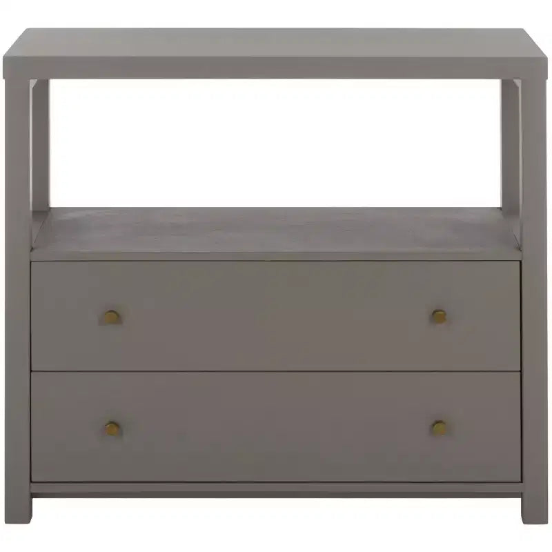Ernest 2 Drawer 1 Shelf Wood Storage Chest, Natural & White Washed Finish