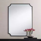 30"x40" Cut Edge Black Wall Mirror, Rectangular, Jacinda Style