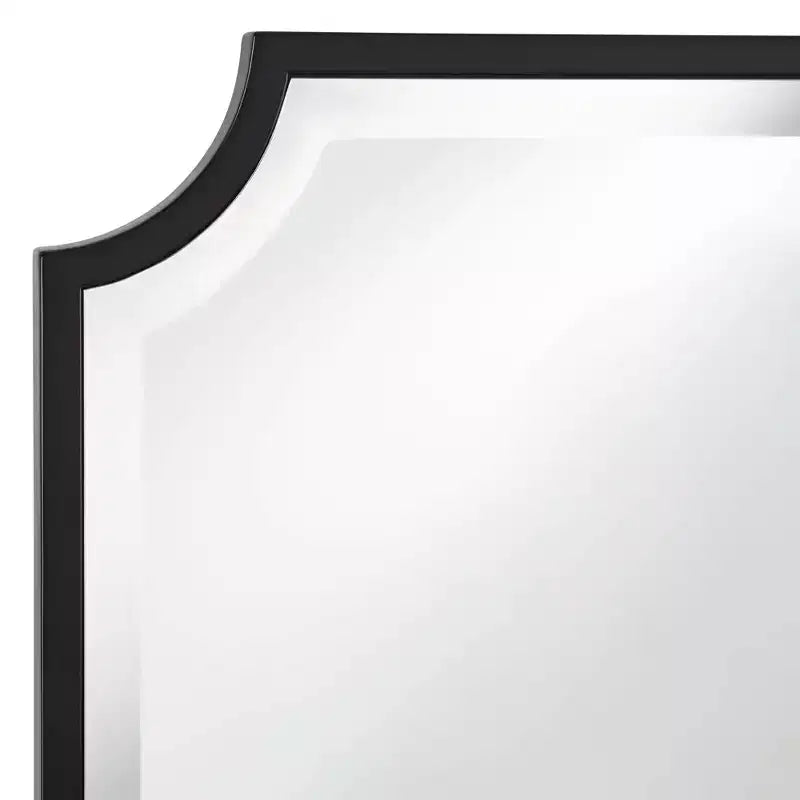 30"x40" Cut Edge Black Wall Mirror, Rectangular, Jacinda Style