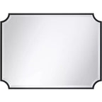 30"x40" Cut Edge Black Wall Mirror, Rectangular, Jacinda Style