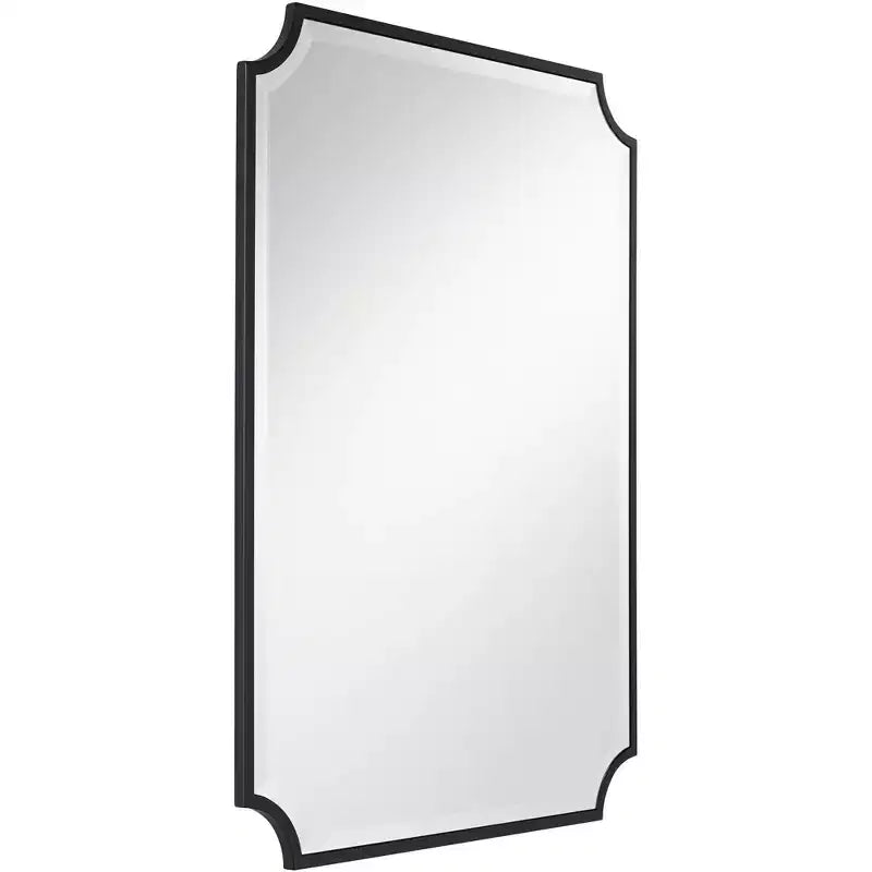 30"x40" Cut Edge Black Wall Mirror, Rectangular, Jacinda Style