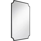 30"x40" Cut Edge Black Wall Mirror, Rectangular, Jacinda Style