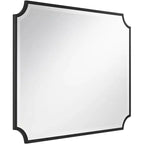 30"x40" Cut Edge Black Wall Mirror, Rectangular, Jacinda Style