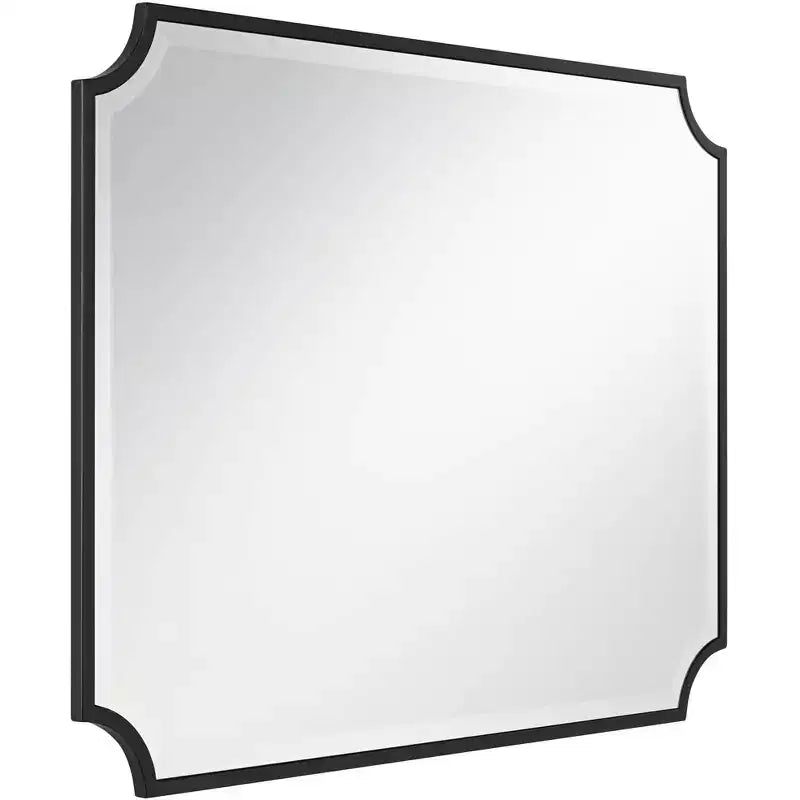 30"x40" Cut Edge Black Wall Mirror, Rectangular, Jacinda Style