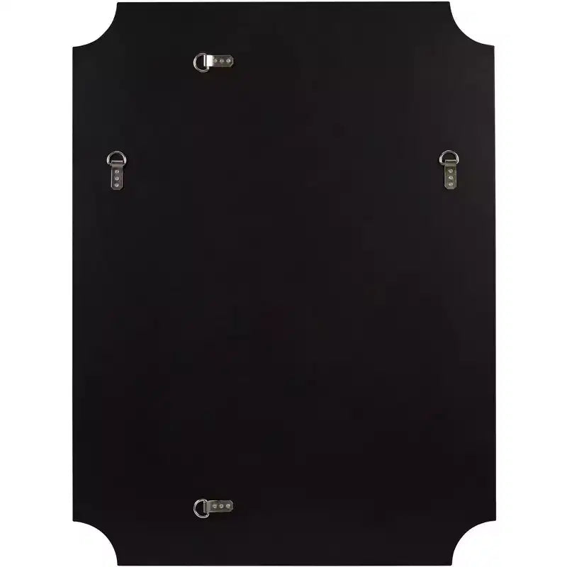 30"x40" Cut Edge Black Wall Mirror, Rectangular, Jacinda Style