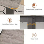 70.8 Inch Industrial Dining Table for 6-8 People, Wooden Dining Table with Metal Legs & Load Bars