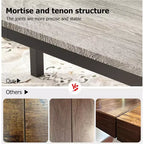 70.8 Inch Industrial Dining Table for 6-8 People, Wooden Dining Table with Metal Legs & Load Bars
